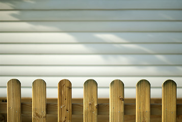 Image showing Wooden decorative fence and  wall