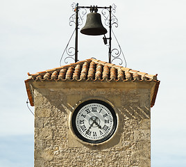 Image showing Antique clock on a building