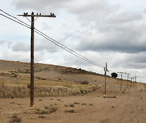 Image showing Old electric poles
