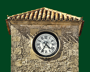 Image showing Antique clock on a building