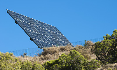 Image showing Solar panels on the mountain