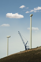 Image showing Installation of wind turbines