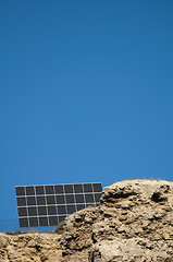 Image showing Solar panels on the mountain