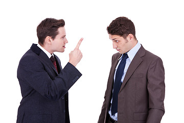 Image showing two young businessmen arguing