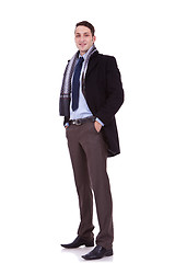 Image showing business man wearing winter clothes