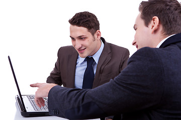 Image showing business man showing something to his partner 