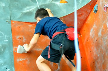 Image showing Competitions in rock climbing