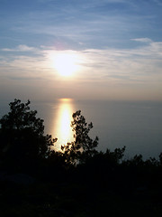 Image showing sunset from an island