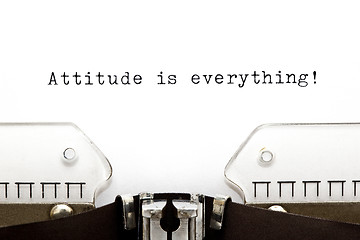 Image showing Typewriter Attitude is Everything