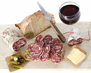 Image showing slice of saucisson