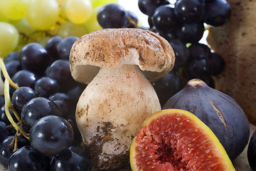 Image showing mushroom and fruits