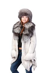 Image showing Sexy woman wearing winter fur