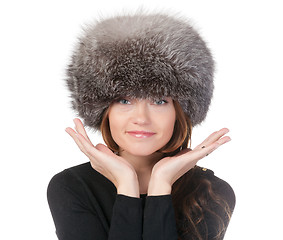 Image showing Glamorous woman in winter fashion