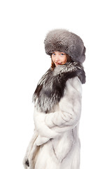 Image showing Sexy woman wearing winter fur