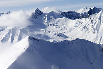 Image showing High mountains in haze