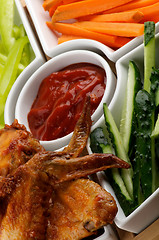 Image showing Chicken Wings and Snacks 