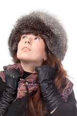 Image showing Elegant woman in winter outfit