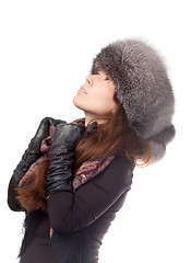 Image showing Elegant woman in winter outfit