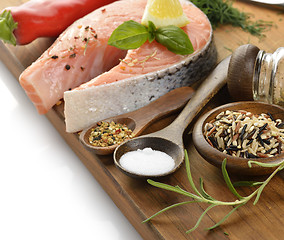 Image showing Wild Rice And Salmon