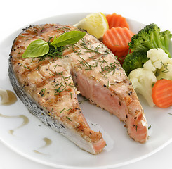 Image showing Slice Of Salmon And Vegetables