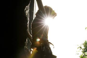 Image showing Female rock climber