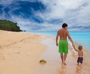 Image showing happy walk by the sea