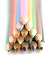 Image showing Coloring Pencils in Pyramid - Shallow DOF