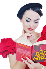 Image showing beautiful young woman read book