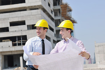 Image showing Team of architects on construciton site