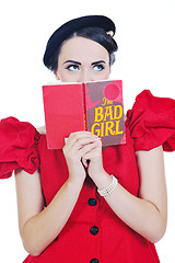 Image showing beautiful young woman read book