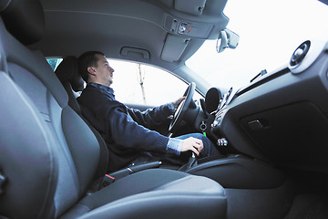 Image showing man using car navigation