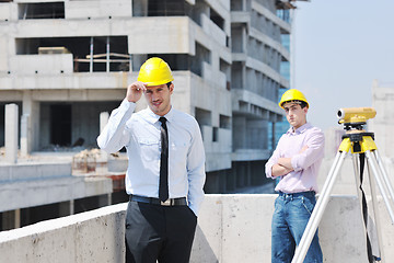 Image showing Team of architects on construciton site