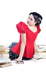 Image showing beautiful young woman read book