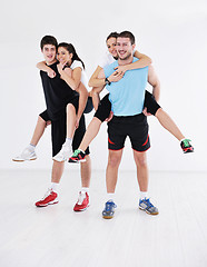 Image showing young people group in fitness club