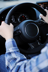 Image showing man using car navigation