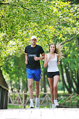 Image showing couple jogging outdoor