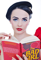 Image showing beautiful young woman read book