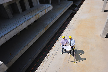 Image showing Team of architects on construciton site