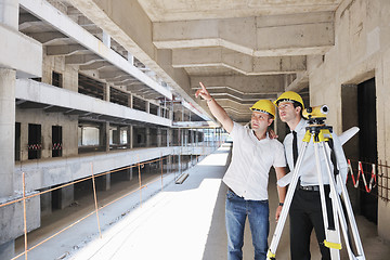 Image showing Team of architects on construciton site