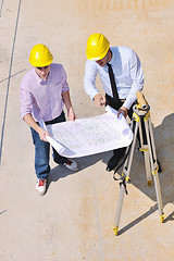 Image showing Team of architects on construciton site