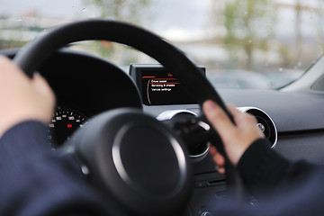 Image showing man using car navigation