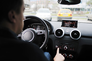 Image showing man using car navigation