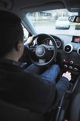 Image showing man using car navigation