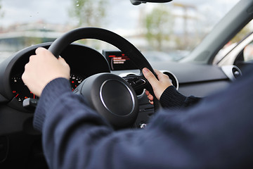 Image showing man using car navigation