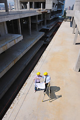 Image showing Team of architects on construciton site