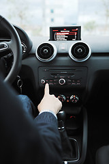 Image showing man using car navigation