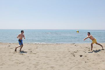 Image showing male beach volleyball game player