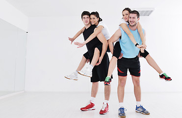 Image showing young people group in fitness club