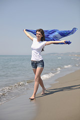 Image showing young woman enjoy on beach