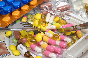 Image showing Eating tablets